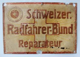 Alu-Schild vom Schweiz. Radfahrerbund SRB "Reparateur"