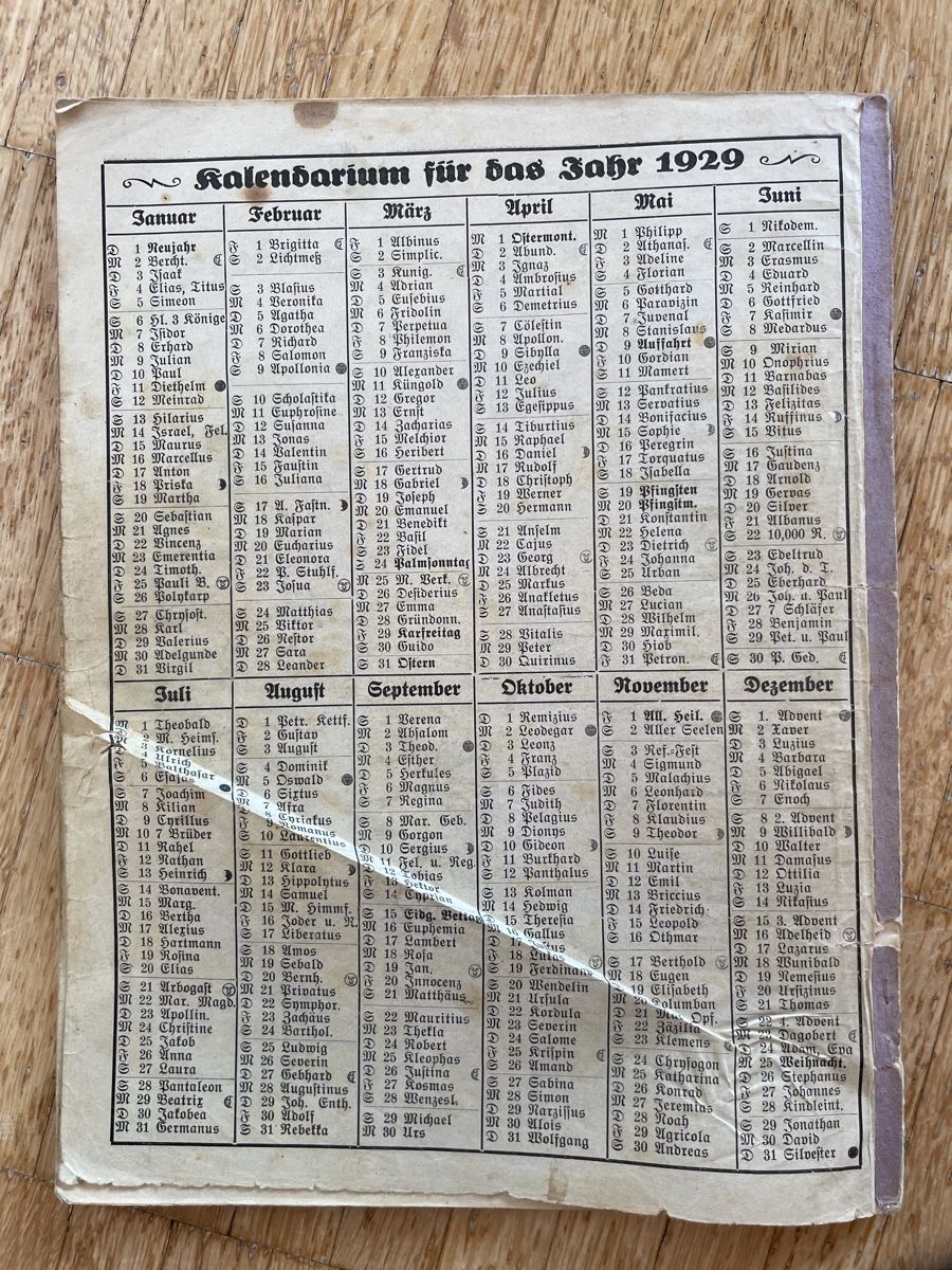 Calendari: Feierabendkalender 1929 – Usato da Davos Monstein venduto da pendragon79 2