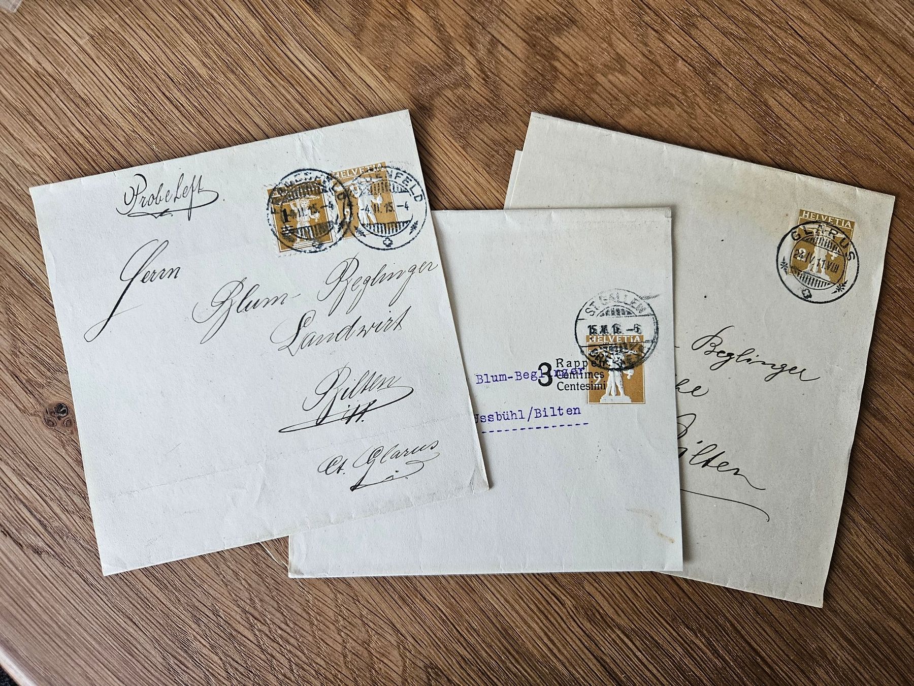 Alle Briefmarken: 3  versch. Streifbänder 1911/15/16 ab 4.-- – Neu (gemäss Beschreibung) aus Buttikon SZ von Marcelr