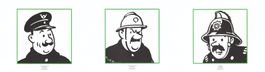Tintin Uniforme - 3 litographies FACTEUR POLICE POMPIER