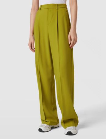 Mango lange grüne Stoffhose Gr. 34 Bundfaltenhose
