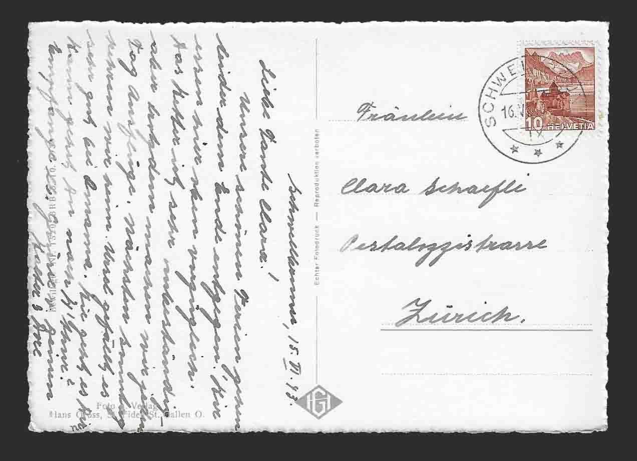 Cartoline postali: AK Schwellbrunn mit Säntis – Usato da Goldau venduto da artelier1 1