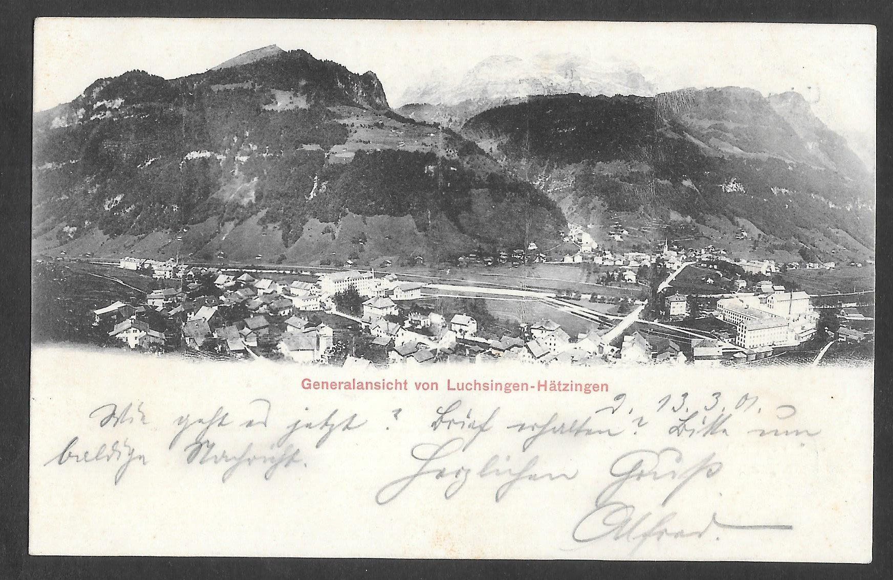 Cartoline postali: Luchsingen - Hätzingen Generalansicht – Usato da Olten venduto da clotaldi