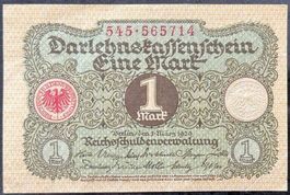 Darlehnskassenschein Eine Mark, 1920, Berlin, Rarität!