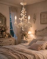Süsse shabby chic Lampe crem weiss 3 Flammig