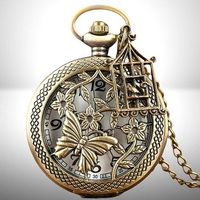 🦋Vintage Taschenuhr Schmetterling –Elegante Halskette ⏳ 💫