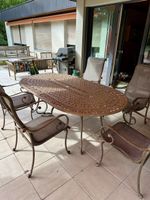Gartentisch Oval Aluminium mit 5  Stühlen gebraucht