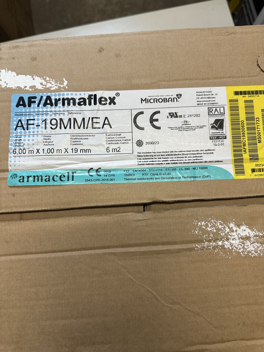 Sanitari: Armacell AF 19MM Dämmmaterial 6 m2 Neuware – Usato da Bern venduto da Egger_1995