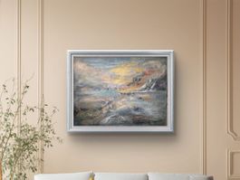 Originalegemälde auf Leinwand 50x70 cm, goldenen Unikat!