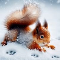 Diamond Painting Eichhörnchen im Schnee-2-40x40-726