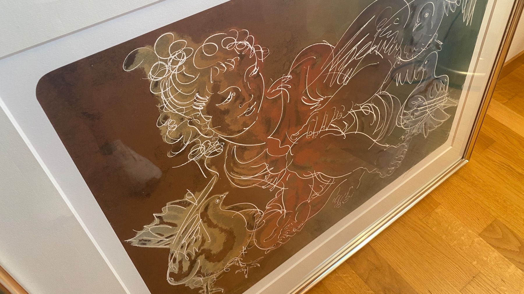 Grafica & Litografie: Hans Erni Kunstbild / Mädchen mit Tauben – Usato da Möhlin venduto da Indiana02 5