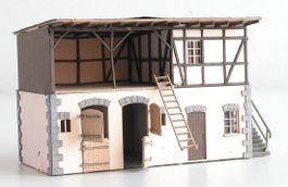 Stallung Riegelbau alt zu Spur H0