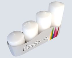 4 Stk. Adventskranzkerzen weiss