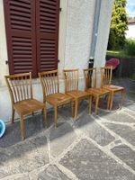 Lot 5 chaises vintage bois année 60 70