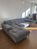 Ecksofa Polstergruppe grau, elektrisch ausziehbar
