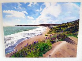 Strandspaziergang Öl  auf Leinwand 120 x 90 cm