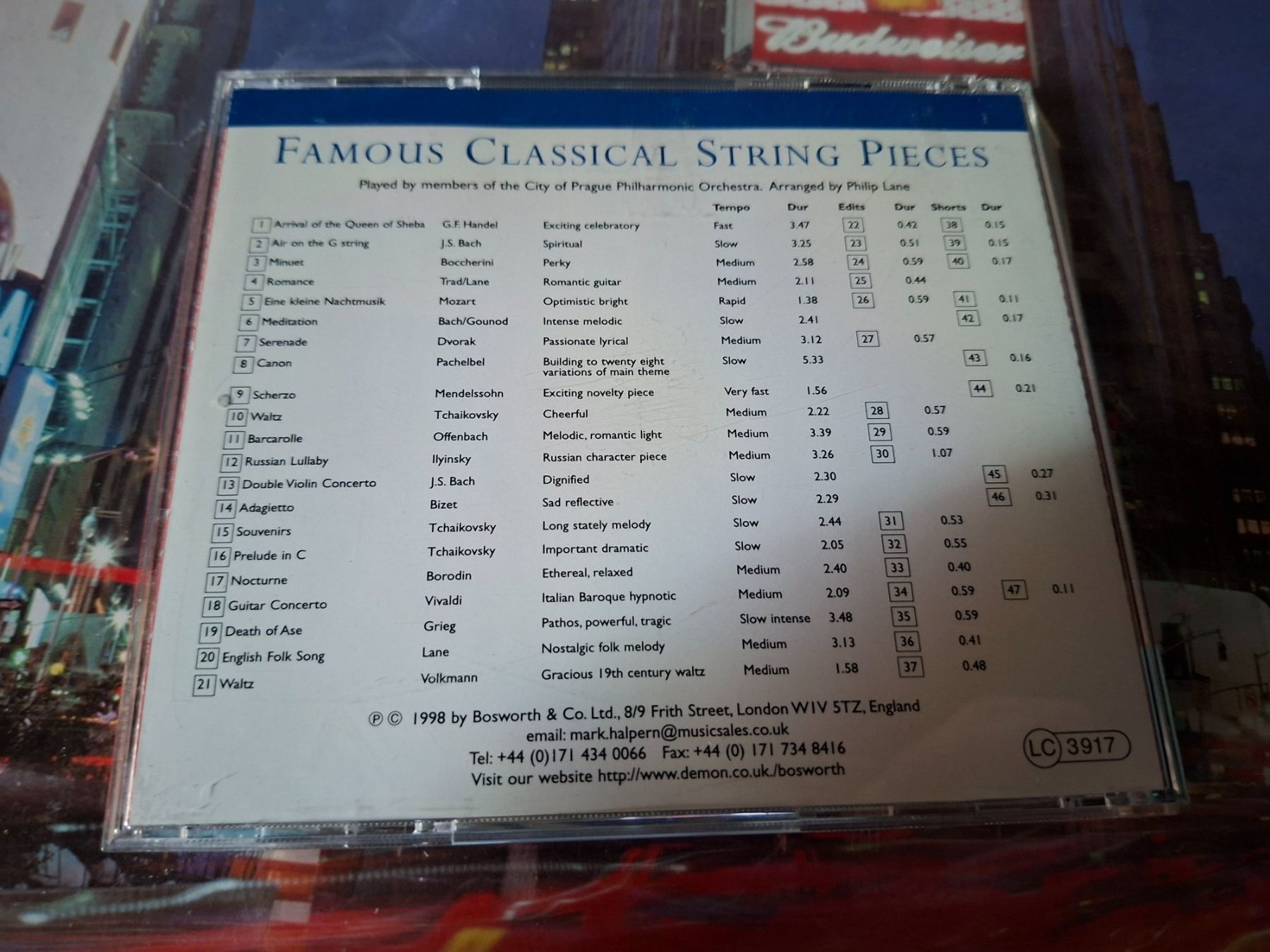 CD: CD Famous Classical String Pieces Bosworth Classical Series – Usato da Burg AG venduto da ..machine_rec.. 1