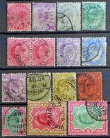 BRITISH INDIA: Des timbres oblitérés des années 1900 à 09