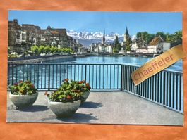 Zürich, Limmatquai und die Alpen 1959