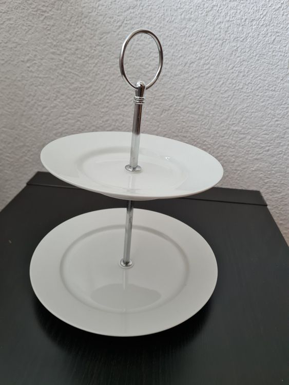 à Table 2-stufige Etagere Aus Metall – 28 Cm Hoch, Ø 21 Cm, Für Teller & Deko