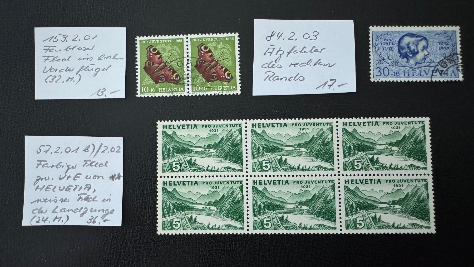 Tous les timbres: Pro Juventute, 3 ABARTEN, gestempelt/postfrisch – D'occasion à Stallikon par HILDECH1 1