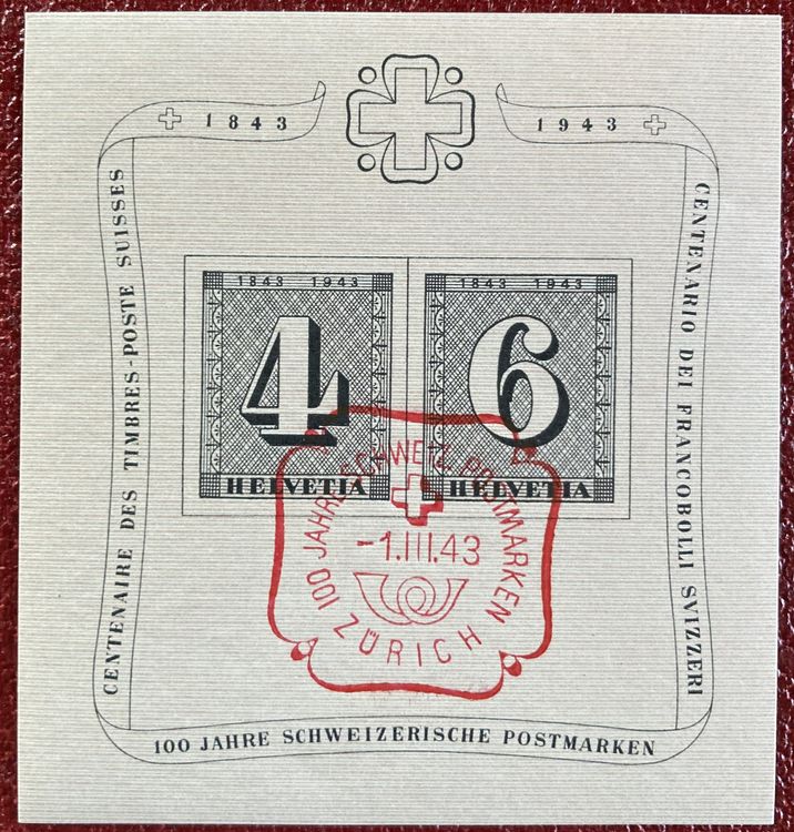 Postmarken-Block 1943 W14, SBK 90 Fr. | Kaufen auf Ricardo