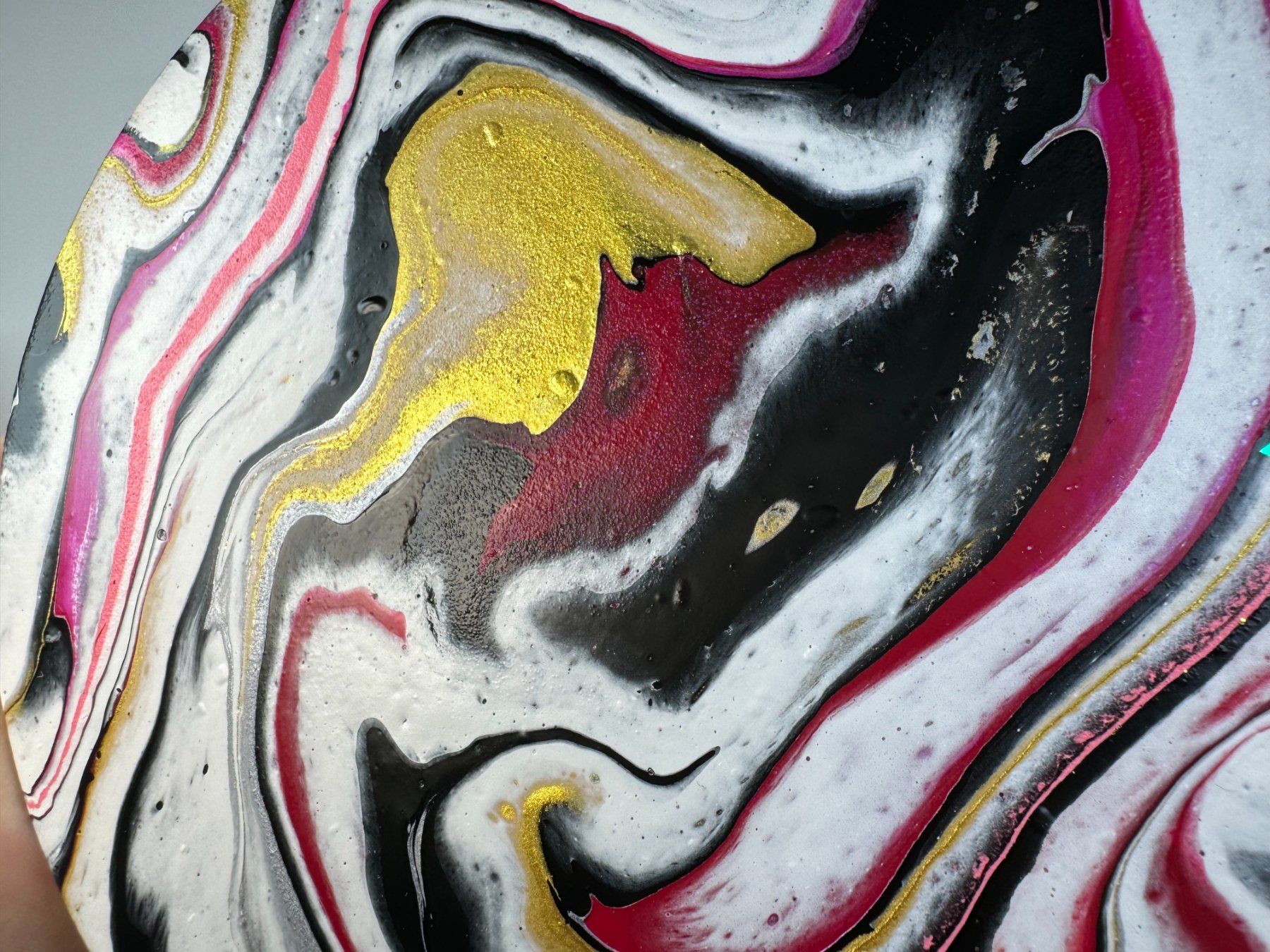 Dipinti: Acryl-Flüssigmalerei, kreisförmig – Usato da Schlieren venduto da MayaSheng1983 1