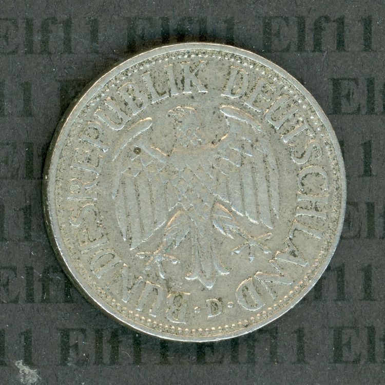Pièce Allemagne 1 Mark 1950 – Bundesrepublik Deutschland – Cupronickel (Aigle, Tranche Lisse)