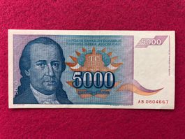 Belgrad 1994 - Jugoslawien - 5000 Dinara - Obradović