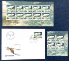 2004 Schweiz / FDC + Viererblock + Kleinbogen Zeppelin ET