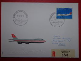 Lettre Brief 1972 Poste aérienne ZÜRICH FLUGHAFEN