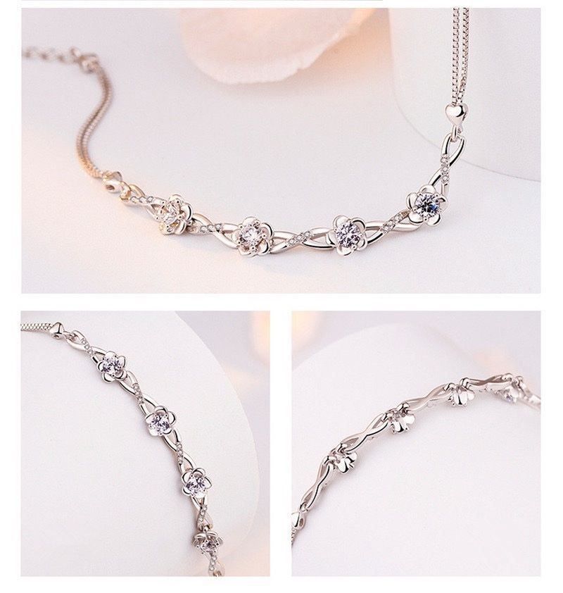 Bracciali & Braccialetti: silber armkette mit blumen – Nuovo e nell'imballaggio originale da St. Gallen venduto da yatoot26 3