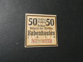 Dt. Reich,  Babenhausen,  Notgeldschein