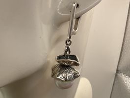 Handgemachte Ohrhänger, SS mit Perle