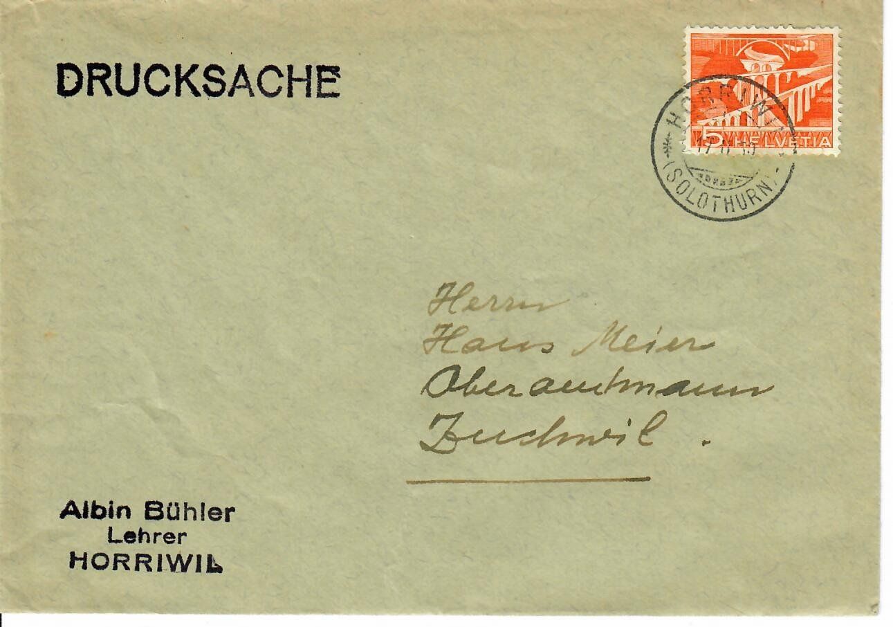 Alle Briefmarken: Brief aus Horriwil – Gebraucht aus Hochdorf von Ziegel-16