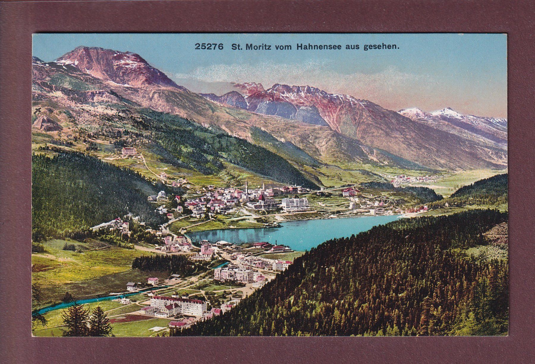 Cartoline postali: ST. MORITZ vom Hahnensee aus – Usato da Pully venduto da nicecards