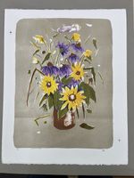 aus Grafiksammlung Lithografie Blumen-Stillleben 1996