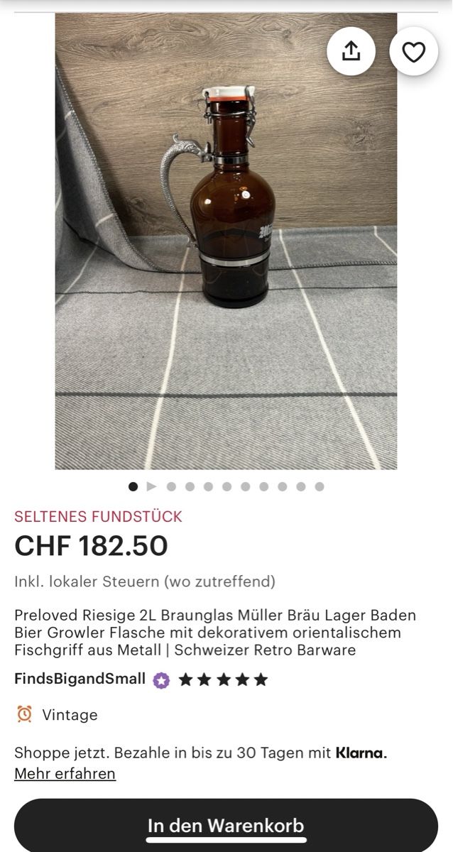 Bicchieri, Caraffe & Bottiglie: Kellerfund Vintage Bierflasche 2 L – Nuovo e nell'imballaggio originale da Uznach venduto da bike181959 9