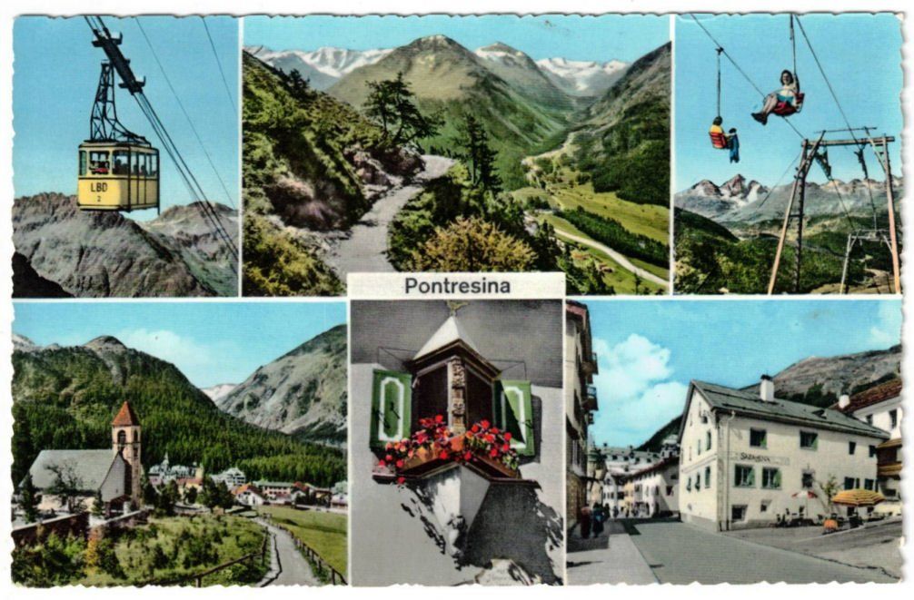 Cartoline postali: Pontresina - 6 Bild AK – Usato da Binningen venduto da Mountainrider