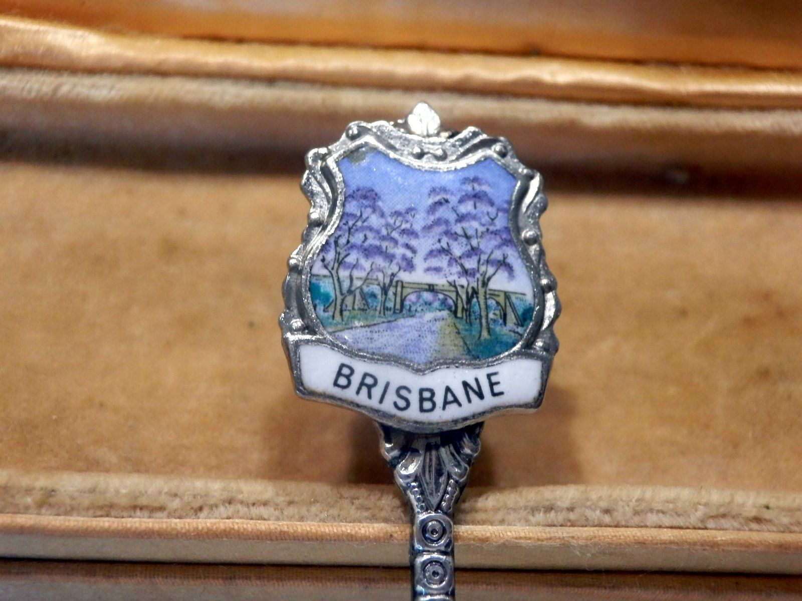 Forchette: Souvenir Dessertgabel, aus Brisbane emailliert / versilbert – Usato da Ueberstorf venduto da dinbau 1