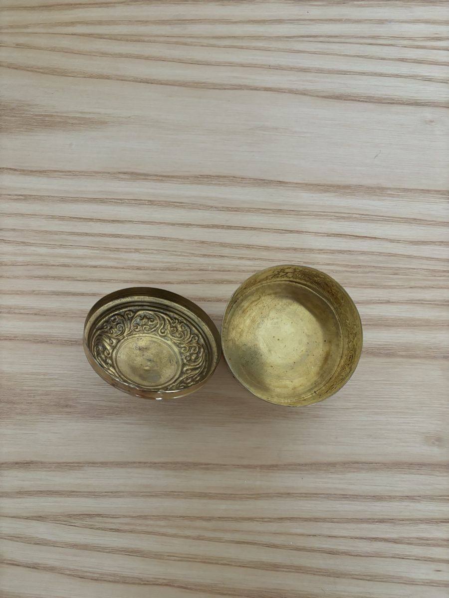 Zuccheriere: Messingdose Teedose mit Elefantendekor Messing goldfarben – Usato da Zürich venduto da nnsn 8