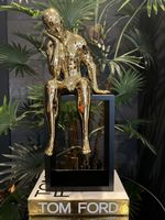 Grosse Designer Deko-Skulptur Mann Gold / Schwarz – Keramik
