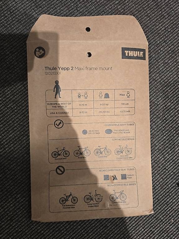 Thule Pezzi di ricambio: NEU - Thule Yepp 2 maxi frame mount Fahrradsitz – Usato da Lachen SZ venduto da aba_ 1