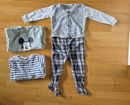 3x Pijama langarm mit Füsschen Gr. 92