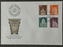 🌟 Baudenkmäler FDC 1967 hochwertig ET Nr.: 418 +424+426+427