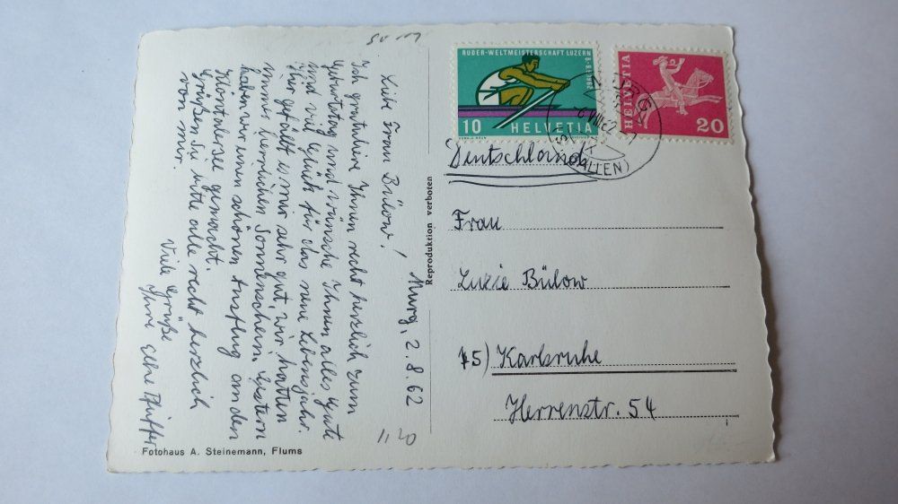 Cartoline postali: Murg / SG - Walensee - Churfirsten - 1962 – Usato da Jona venduto da centumprata 1