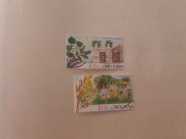 2 Timbres Moldova, 1.75L, Collection thématique Florale💐🏵️