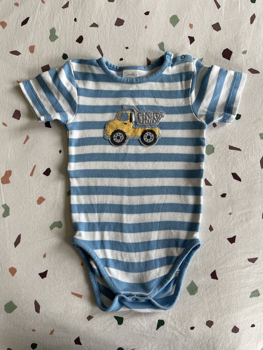 Migros Unterwäsche: Body kurzarm, Smile Gr. 74/80, gestreift – Gebraucht aus Hirzel von carta9