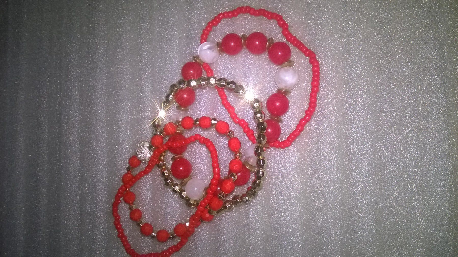 Bracciali & Braccialetti: armband modeschmuck,,,rot und weiss,,,glanzig – Nuovo (secondo la descrizione) da Basel venduto da bijoutrie_4 1
