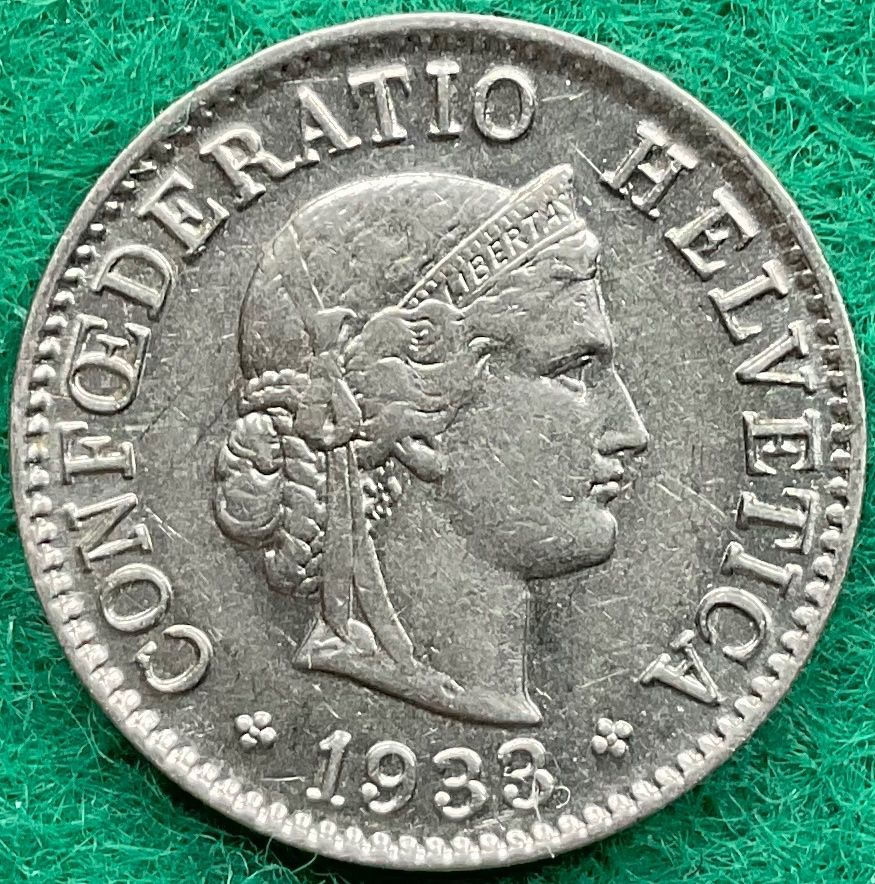 Tutti le monete: Pièce de 5 ct suisse 1933 – Usato da Plan-les-Ouates venduto da gab_cgf6